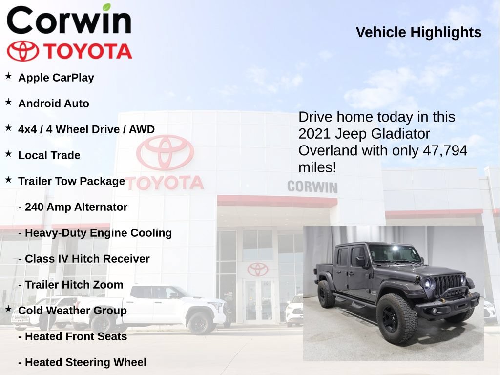 Used 2021 Jeep Gladiator Overland w/ Popular Equipment Package AWD/4WD image 7