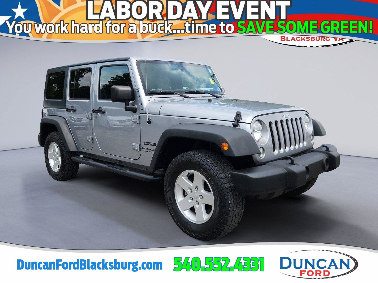 Used 2017 Jeep Wrangler Unlimited Sport w/ Quick Order Package 24S