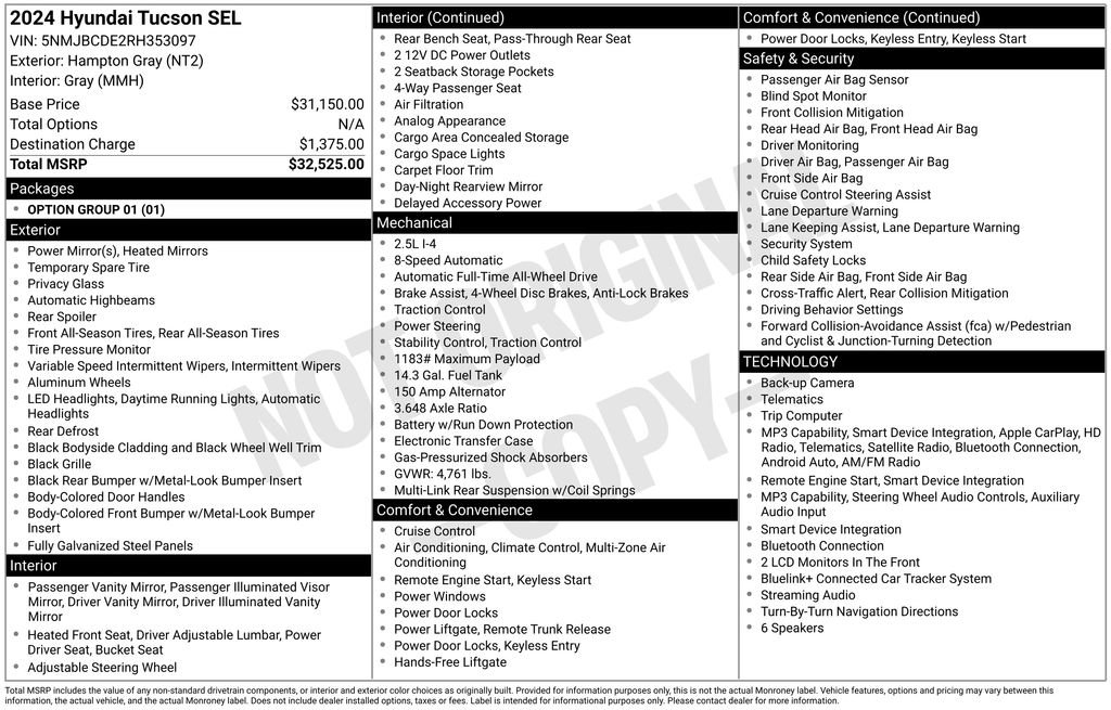 Used 2024 Hyundai Tucson SEL AWD/4WD image 29
