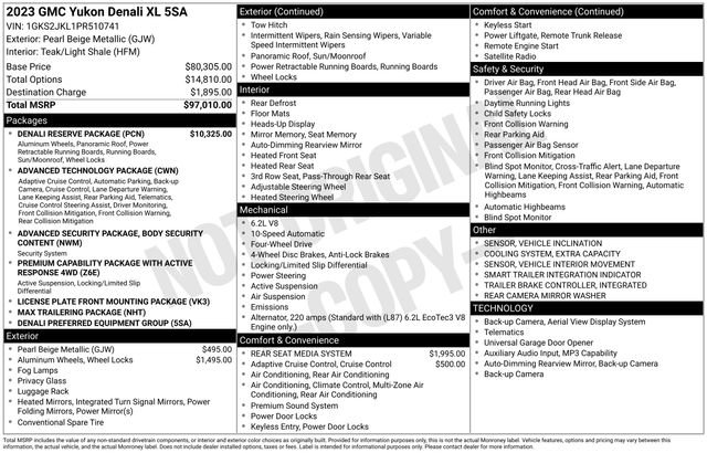 Certified 2023 GMC Yukon XL Denali w/ Denali Reserve Package AWD/4WD image 40