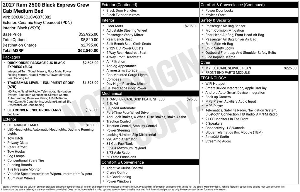 New 2027 RAM 2500 Tradesman AWD/4WD image 2