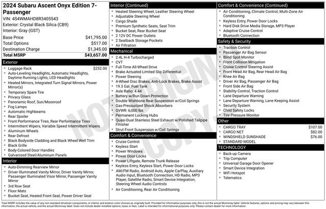 Used 2024 Subaru Ascent Onyx Edition image 4