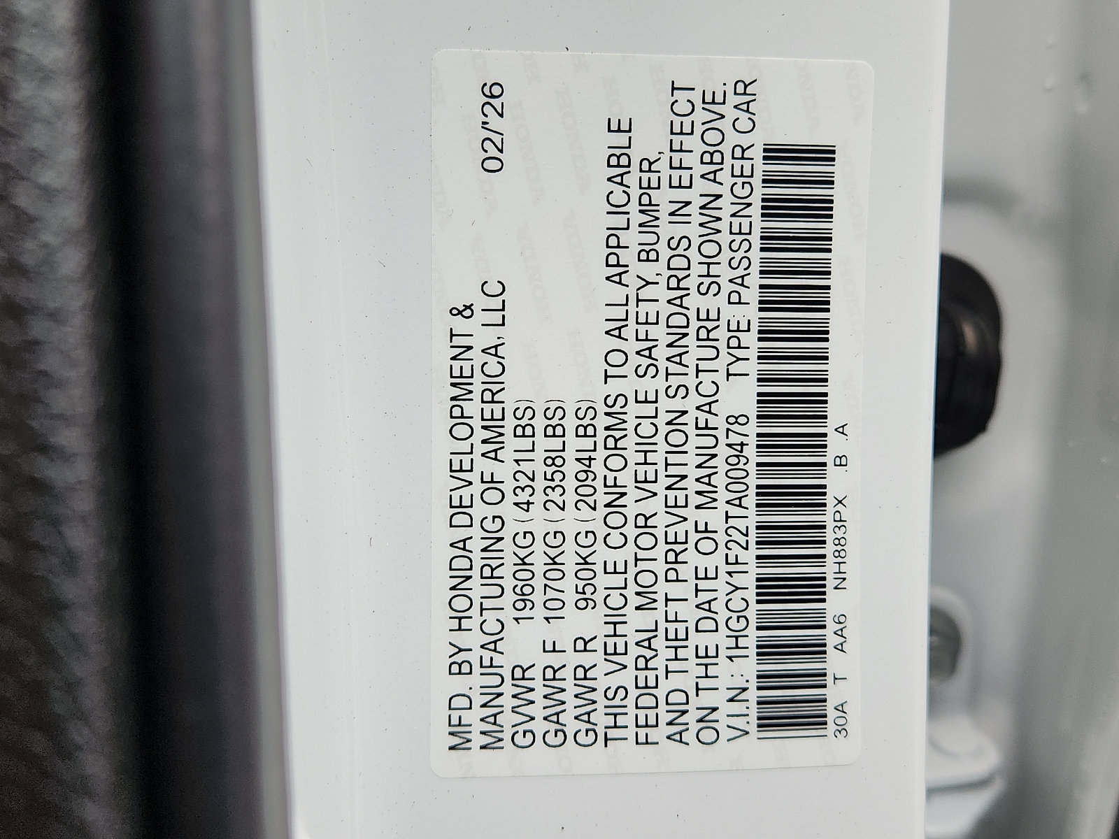 New 2026 Honda Accord LX image 15