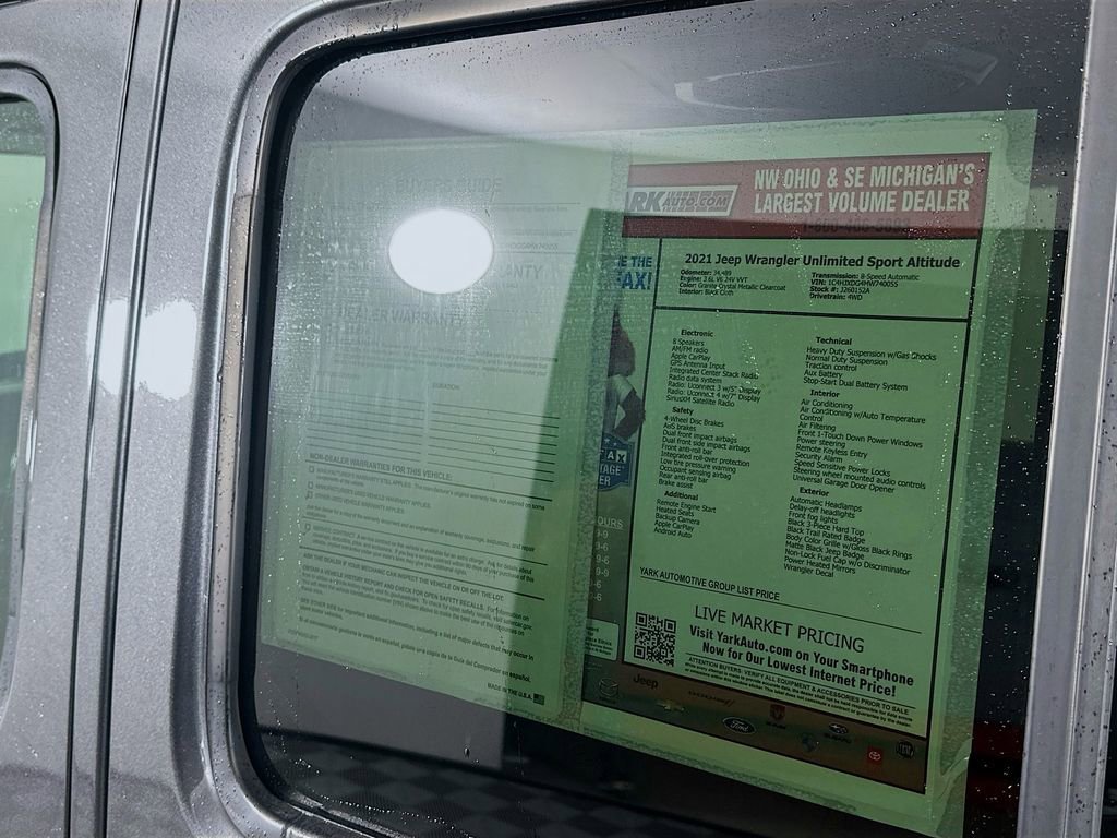 Certified 2021 Jeep Wrangler Unlimited Sport image 16