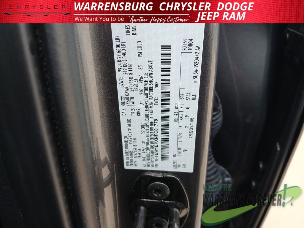 Used 2022 Ford F150 XLT w/ Equipment Group 302A High AWD/4WD image 11