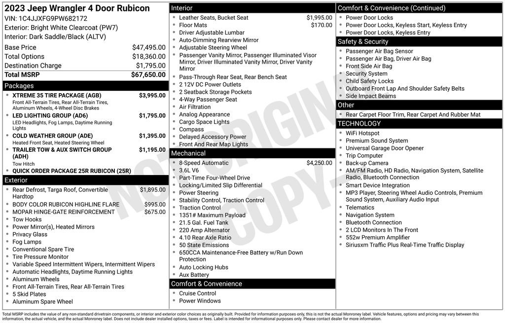 Used 2023 Jeep Wrangler Unlimited Rubicon w/ Xtreme 35 Tire Package AWD/4WD image 4