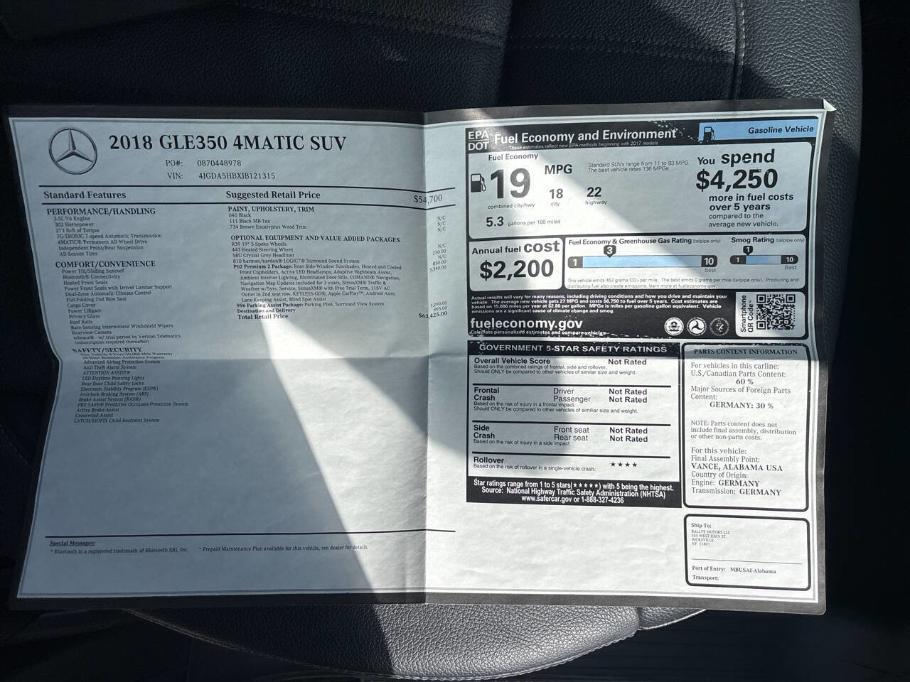 Used 2018 Mercedes-Benz GLE 350 GLE 350 4MATIC AWD 4dr SUV w/ Premium 2 Package image 30