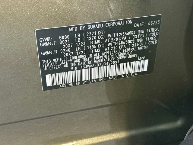 Certified 2025 Subaru Ascent Onyx Edition image 36