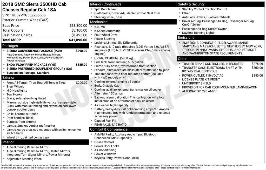 Used 2018 GMC Sierra 3500 4x4 Regular Cab w/ Sierra Convenience Package image 30