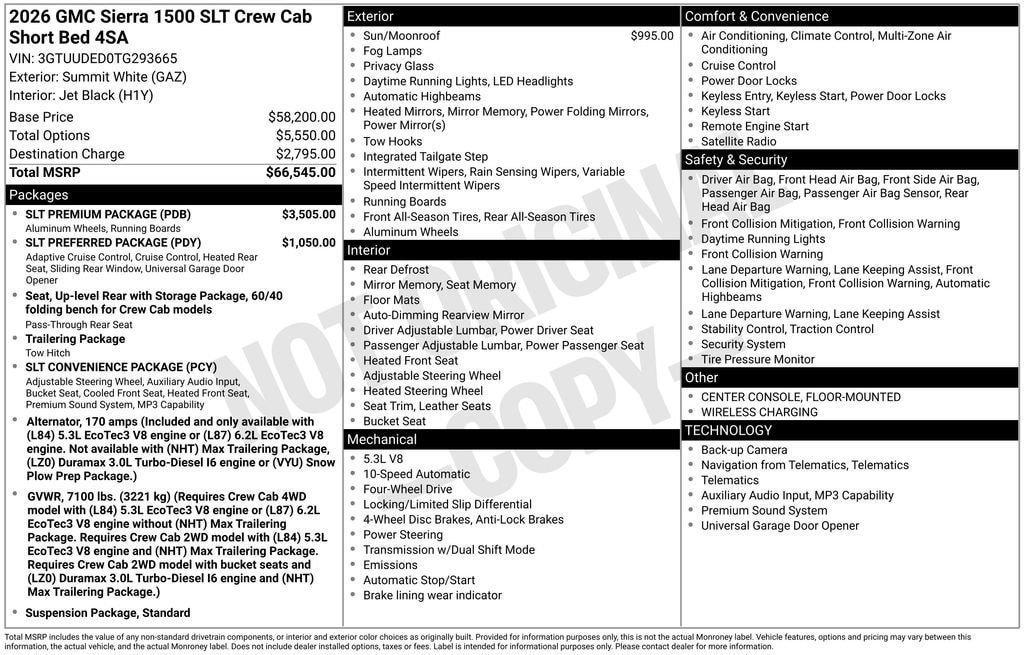 New 2026 GMC Sierra 1500 SLT w/ SLT Premium Package AWD/4WD image 5