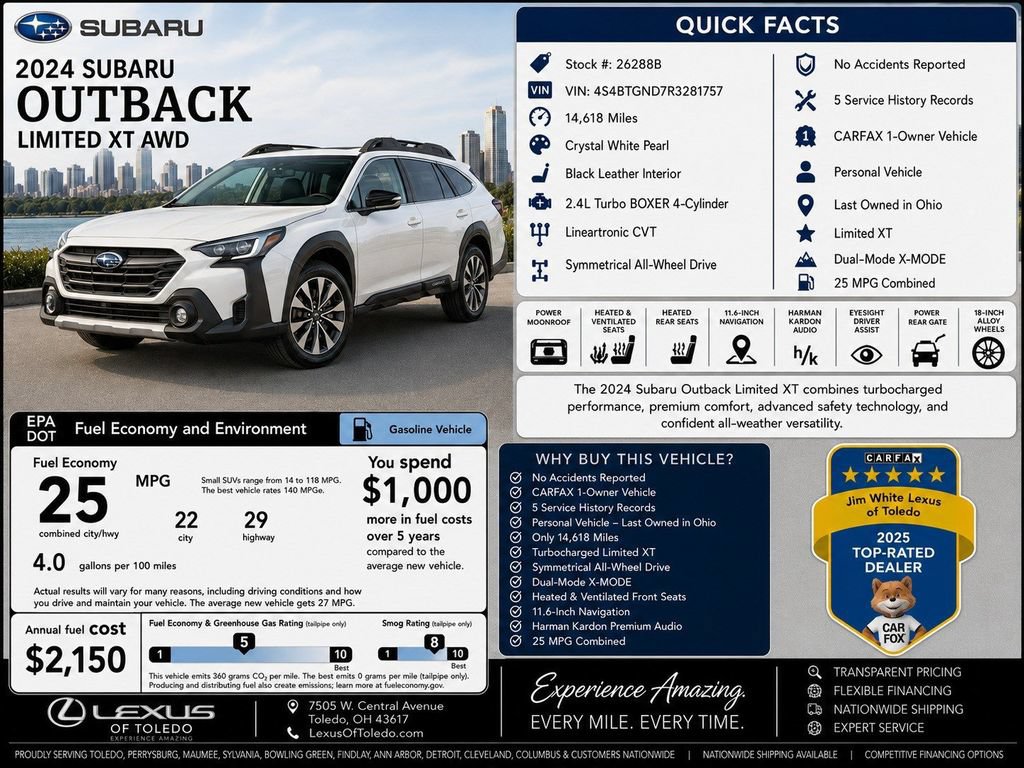 Used 2024 Subaru Outback Limited XT AWD/4WD image 1