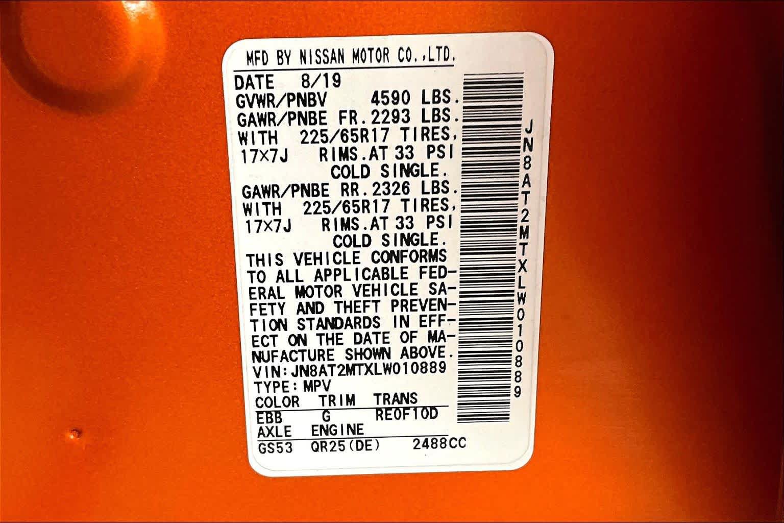 Certified 2020 Nissan Rogue SV FWD image 33