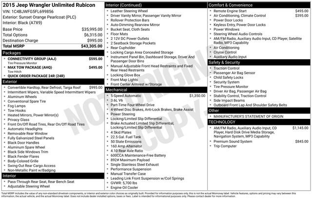 Used 2015 Jeep Wrangler Unlimited Rubicon w/ Connectivity Group image 34