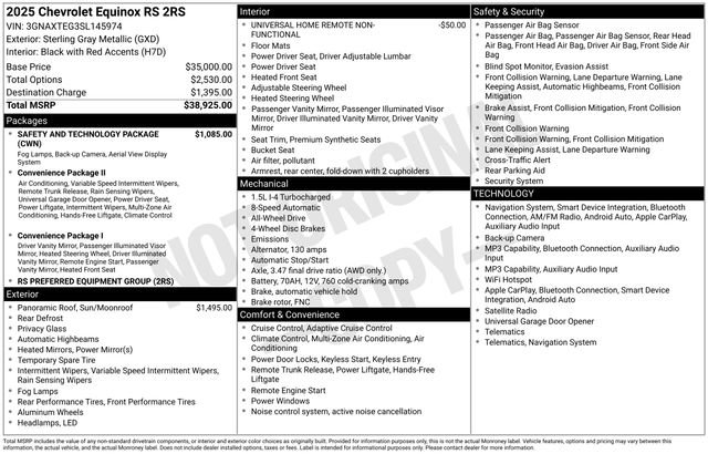 Used 2025 Chevrolet Equinox RS w/ Safety and Technology Package AWD/4WD image 5