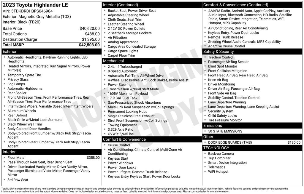 Used 2023 Toyota Highlander LE image 40