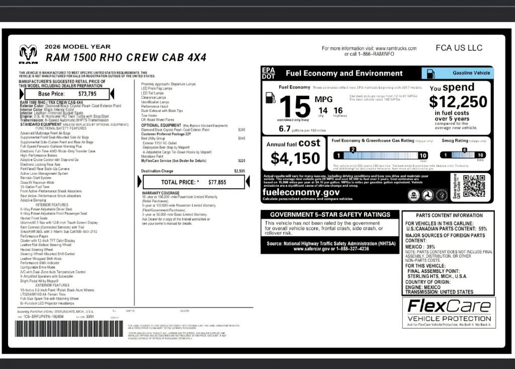 Used 2026 RAM 1500 RHO AWD/4WD image 34