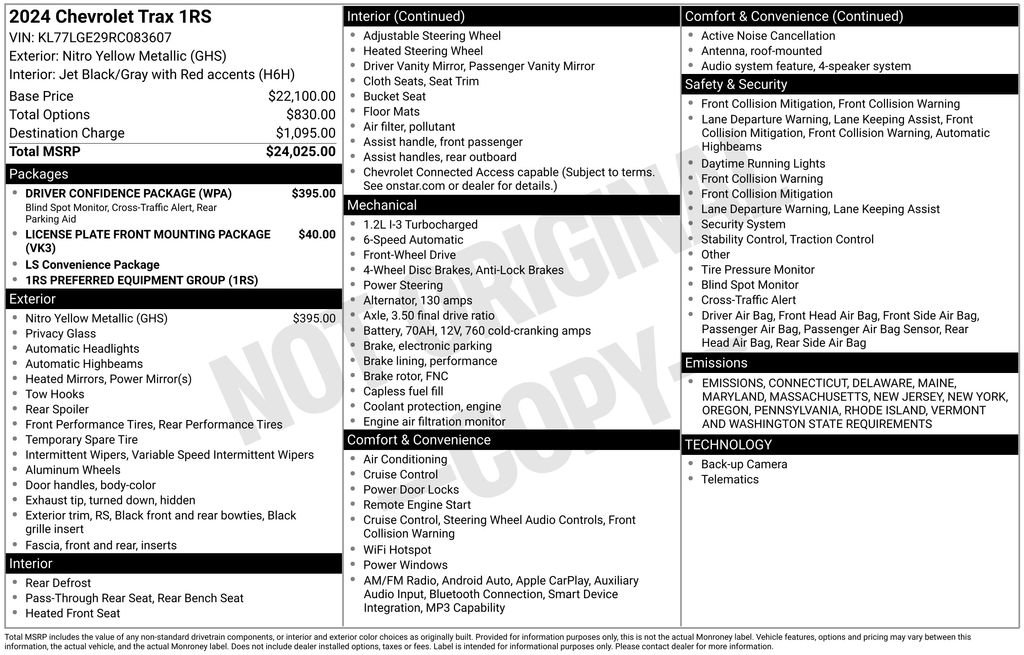 Certified 2024 Chevrolet Trax RS w/ Driver Confidence Package image 34