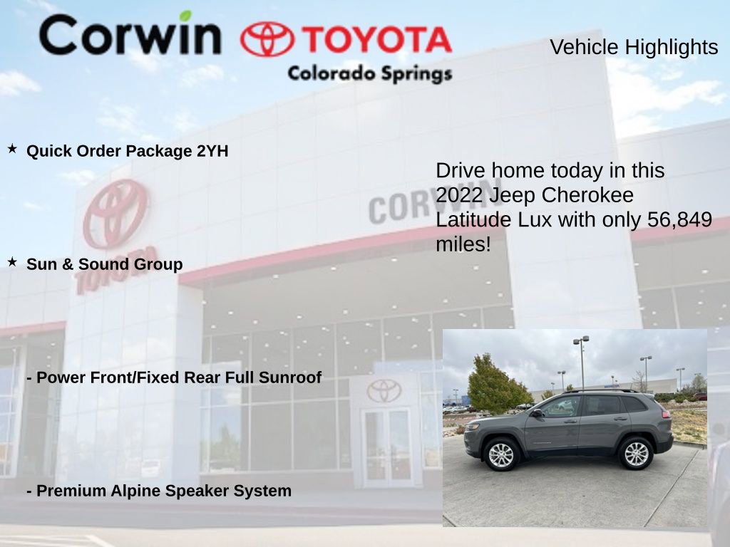 Used 2022 Jeep Cherokee Latitude Lux w/ Sun & Sound Group AWD/4WD image 7