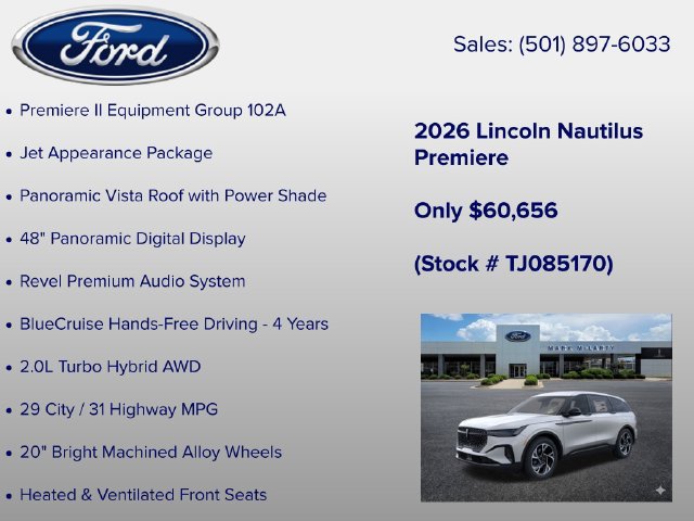 New 2026 Lincoln Nautilus Premier w/ Equipment Group 102A AWD/4WD image 6