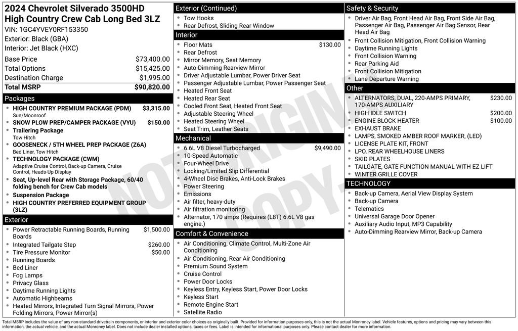 Used 2024 Chevrolet Silverado 3500 High Country w/ High Country Premium Package AWD/4WD image 39