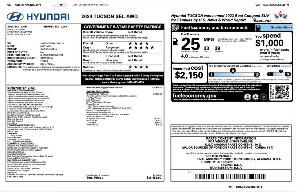 Used 2024 Hyundai Tucson SEL w/ Convenience Package AWD/4WD image 7