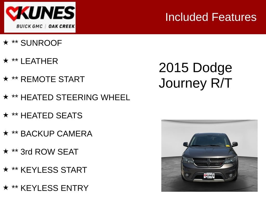 Used 2015 Dodge Journey R/T w/ Flexible Seating Group FWD image 2