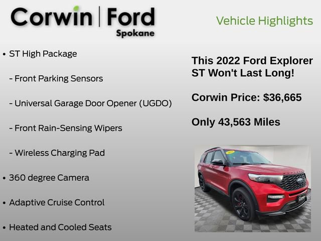 Certified 2022 Ford Explorer ST w/ Equipment Group 401A image 31