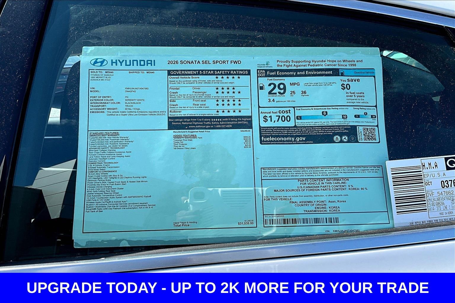 New 2026 Hyundai Sonata SEL FWD image 17