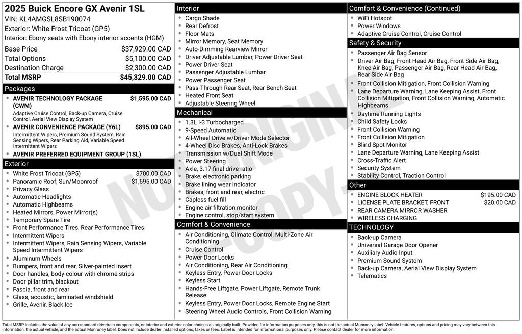 Used 2025 Buick Encore GX Avenir w/ Avenir Technology Package image 10