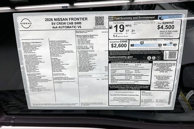 New 2026 Nissan Frontier SV w/ SV Convenience Package image 42