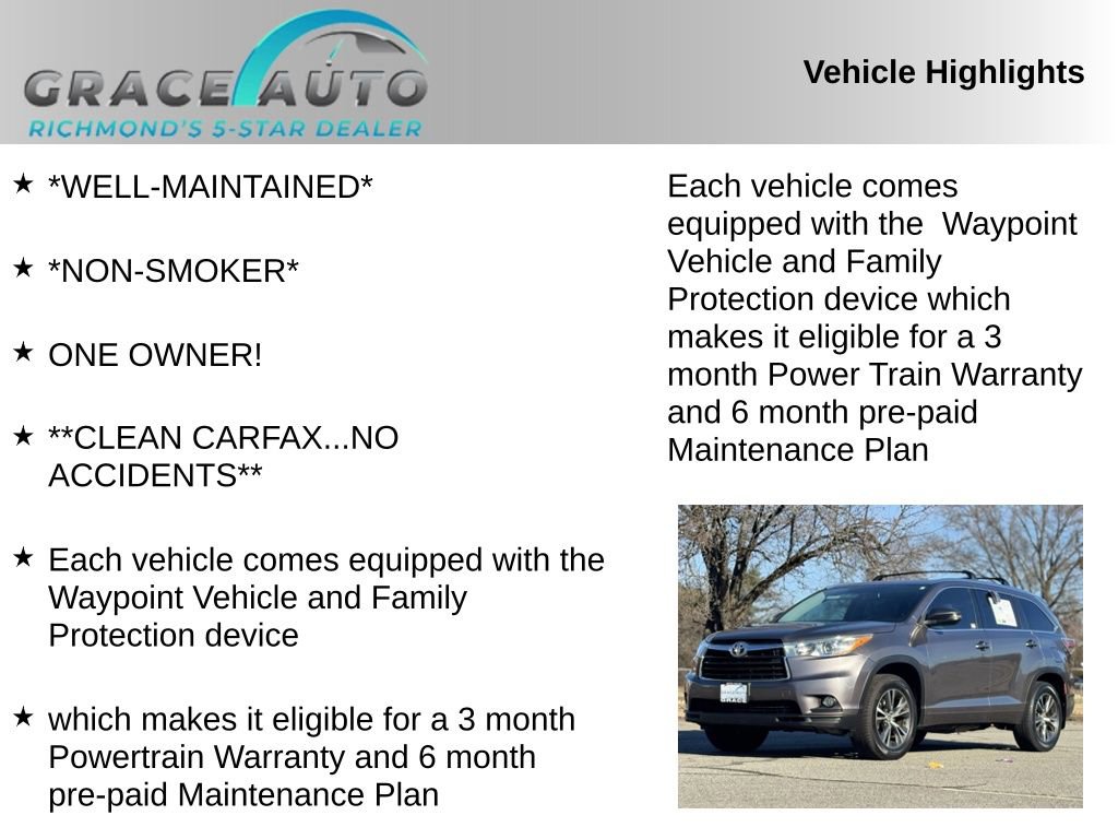 Used 2016 Toyota Highlander XLE image 2