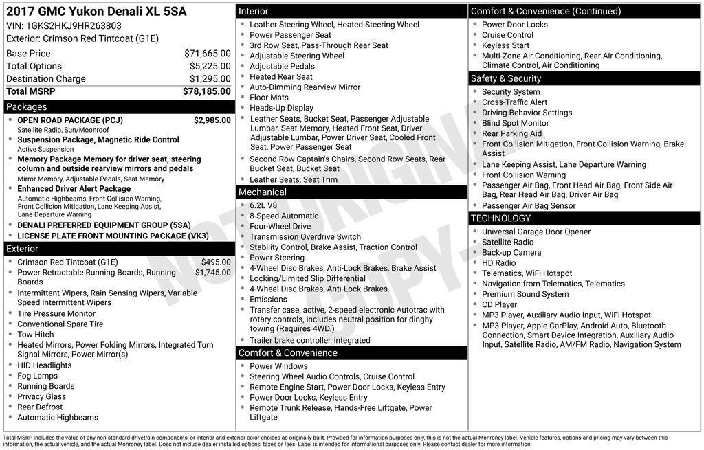 Used 2017 GMC Yukon XL Denali w/ Open Road Package image 40