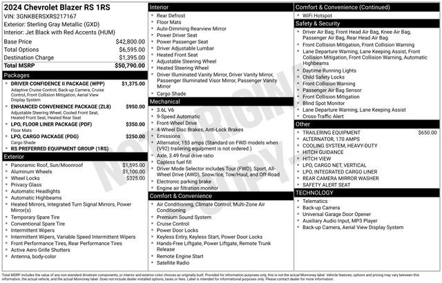 Used 2024 Chevrolet Blazer RS w/ Driver Confidence II Package image 5