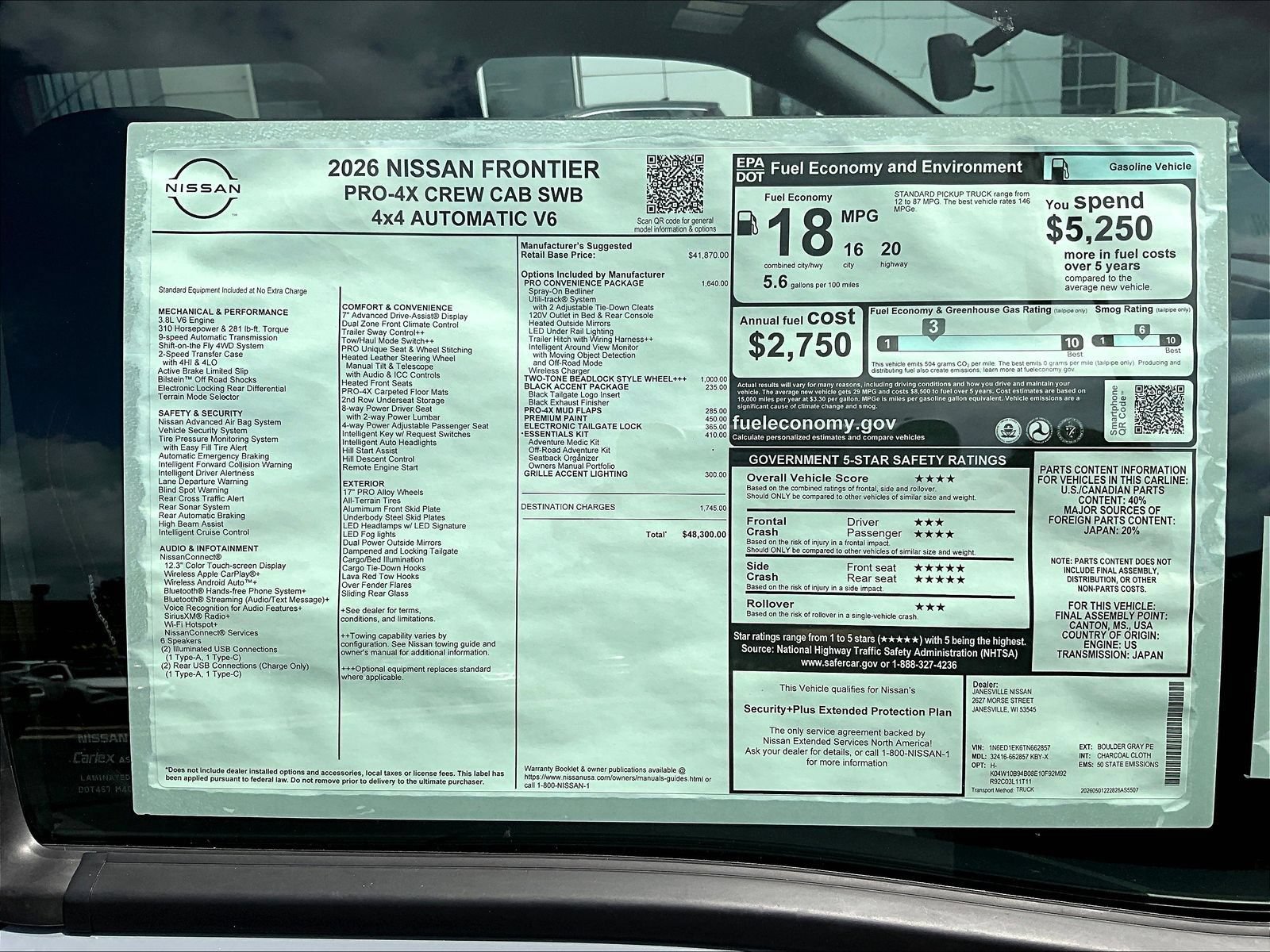 New 2026 Nissan Frontier PRO-4X w/ Pro-4x Convenience Package AWD/4WD image 15