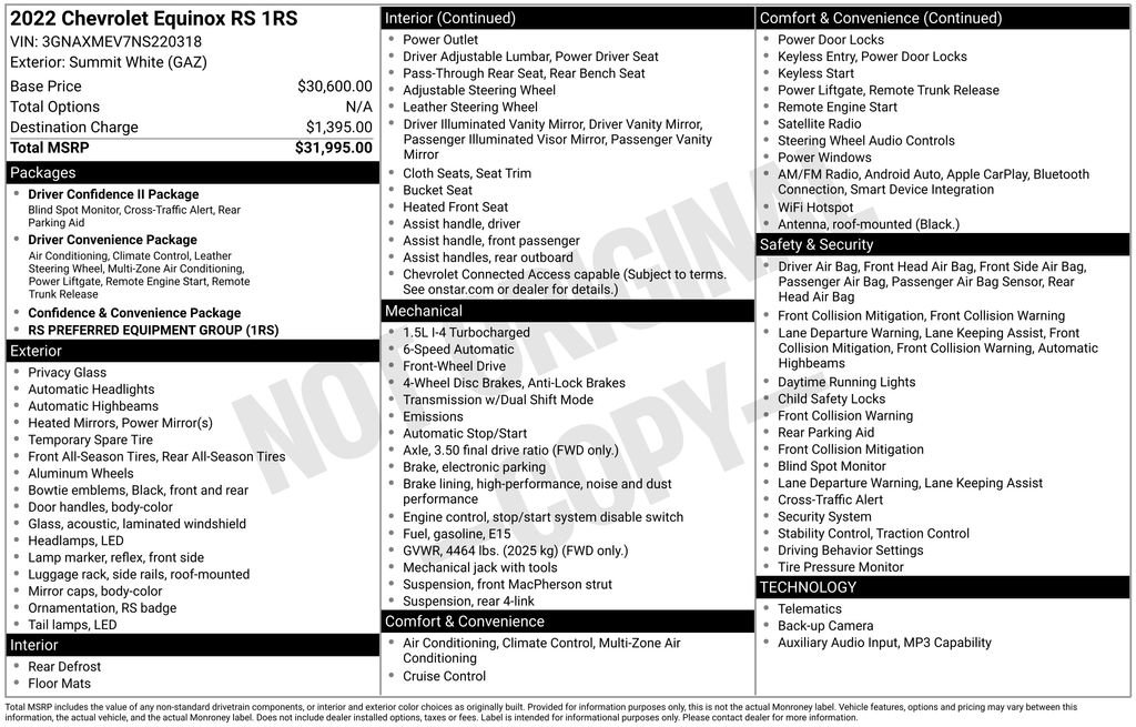Used 2022 Chevrolet Equinox RS FWD image 35