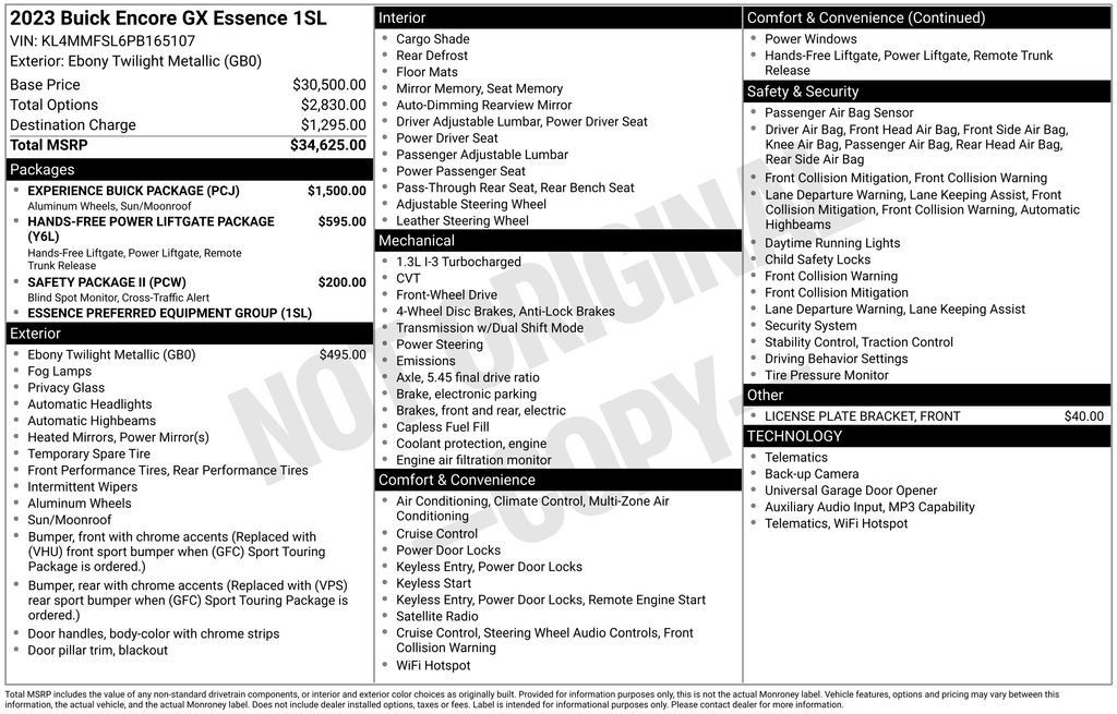 Used 2023 Buick Encore GX Essence w/ Experience Buick Package FWD image 33