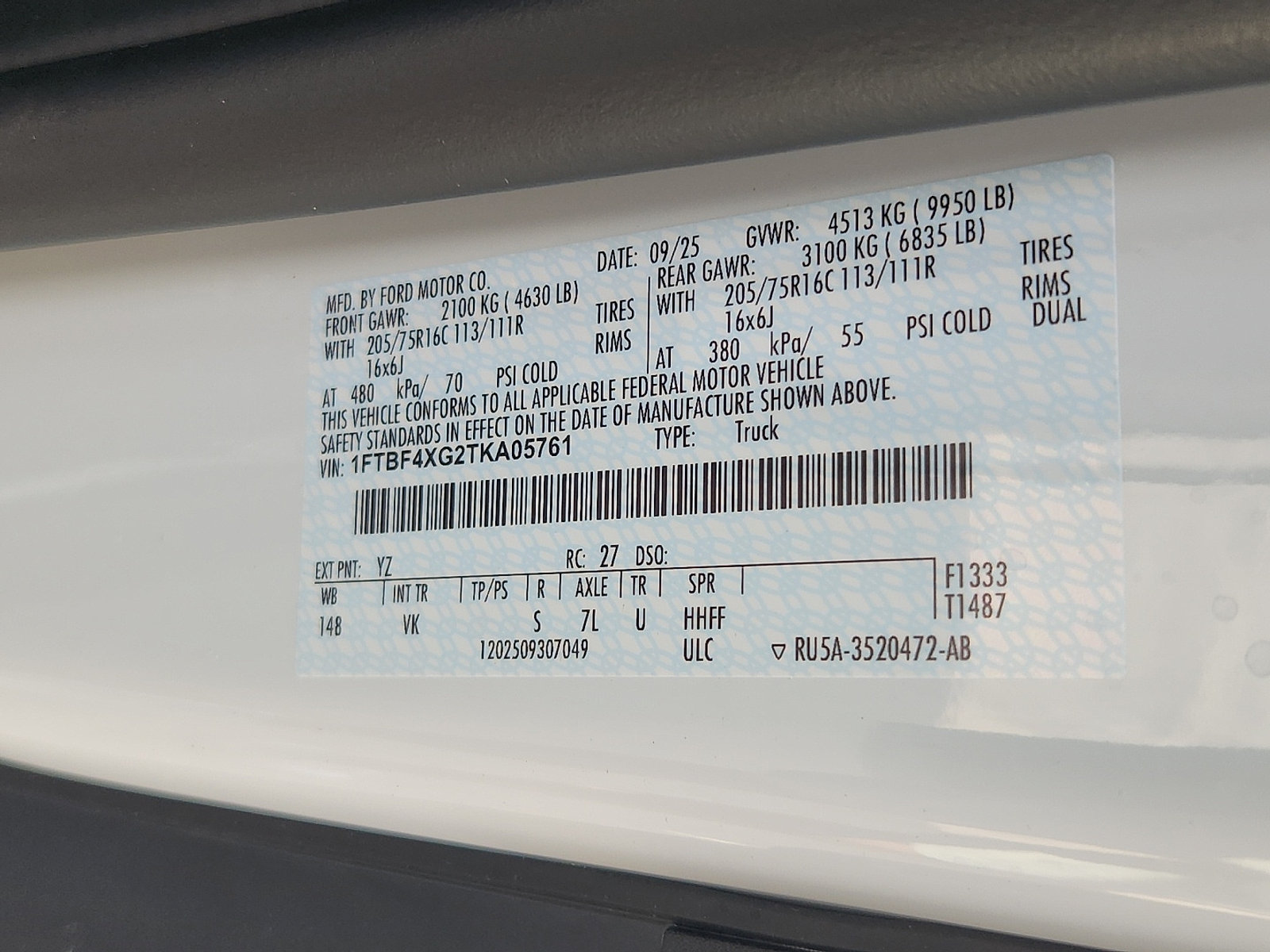 New 2026 Ford Transit 350 148 High Roof Extended DRW w/ Load Area Protection Package RWD image 15