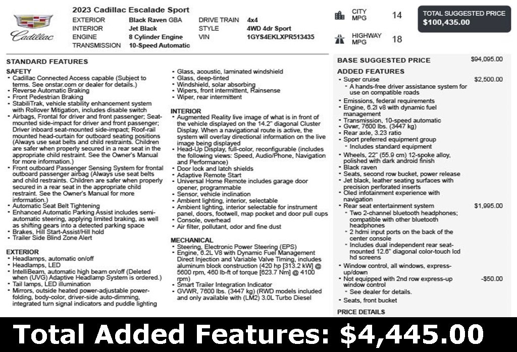 Used 2023 Cadillac Escalade Sport image 3