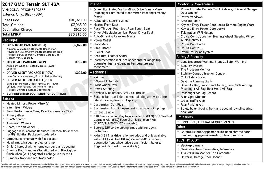 Used 2017 GMC Terrain SLT w/ Open Road Package image 6