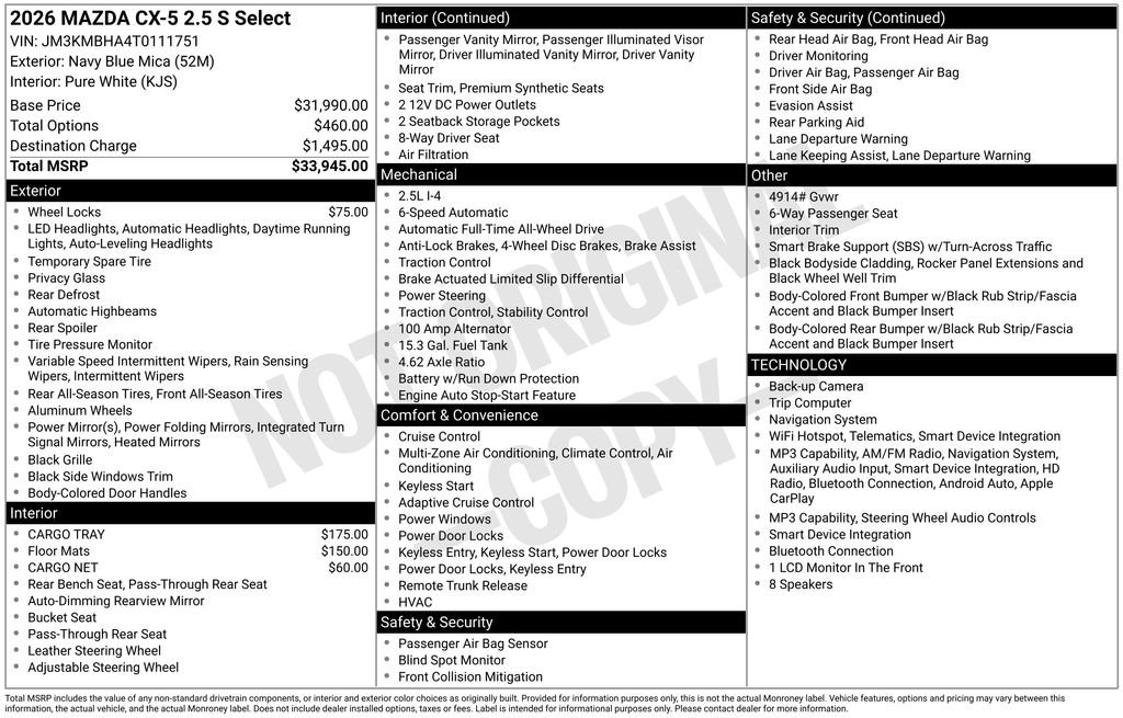 New 2026 MAZDA CX-5 Select image 31