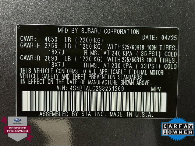 Certified 2025 Subaru Outback Onyx Edition image 33