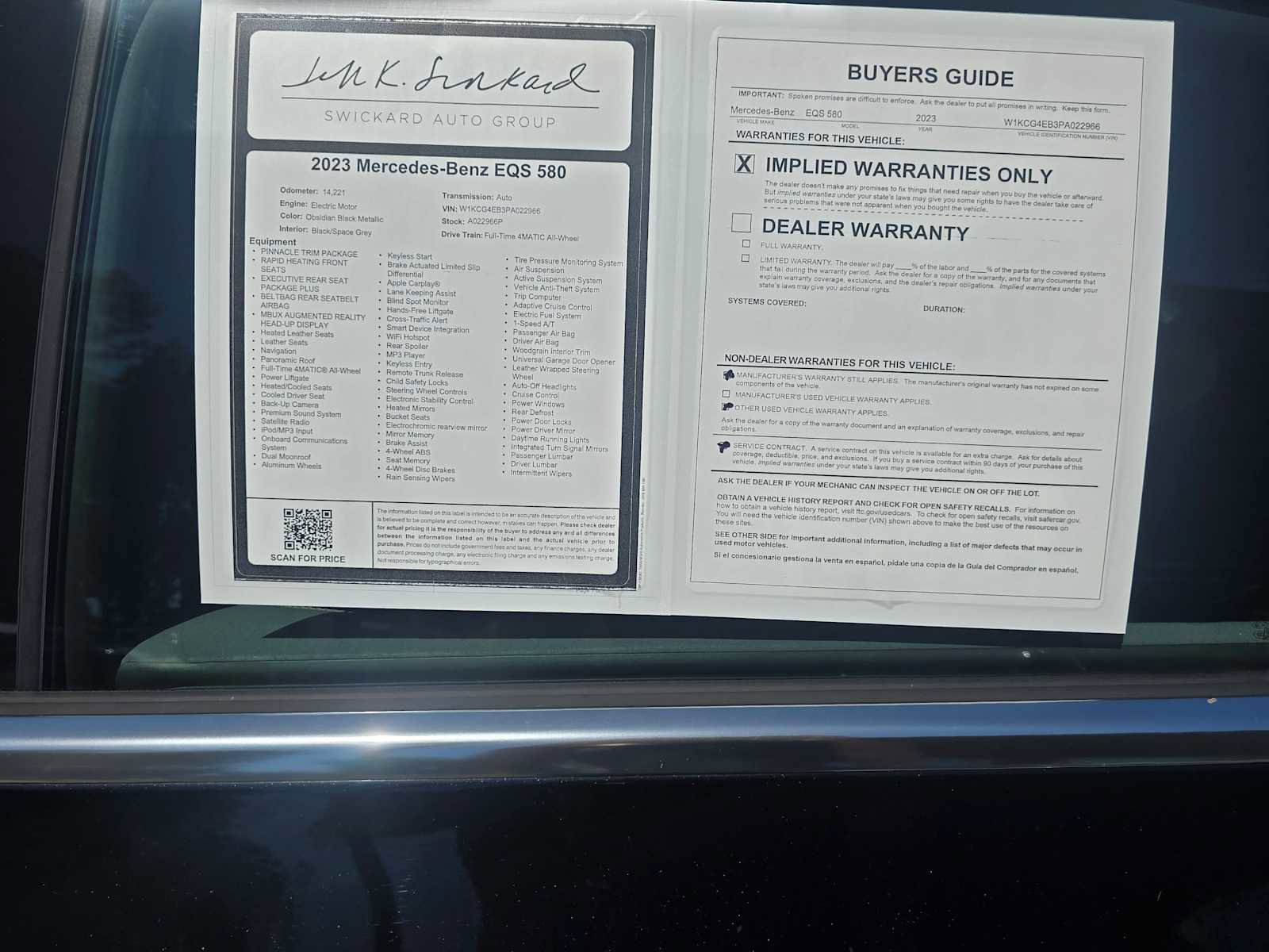 Certified 2023 Mercedes-Benz EQS 580 4MATIC Sedan image 16