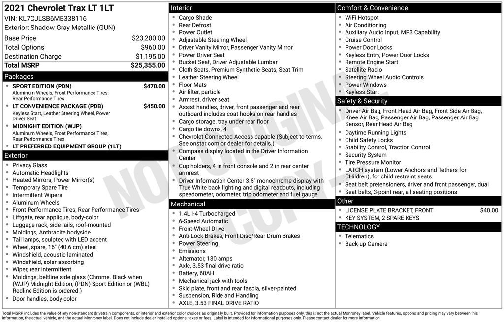 Used 2021 Chevrolet Trax LT w/ Sport Edition FWD image 5