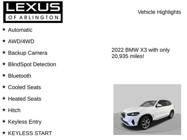 Used 2022 BMW X3 xDrive30i w/ Premium Package 2 AWD/4WD image 8