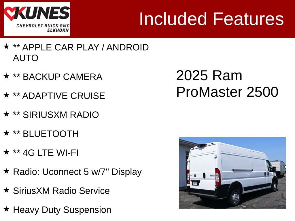 Used 2025 RAM ProMaster 2500 w/ Convenience Group FWD image 2
