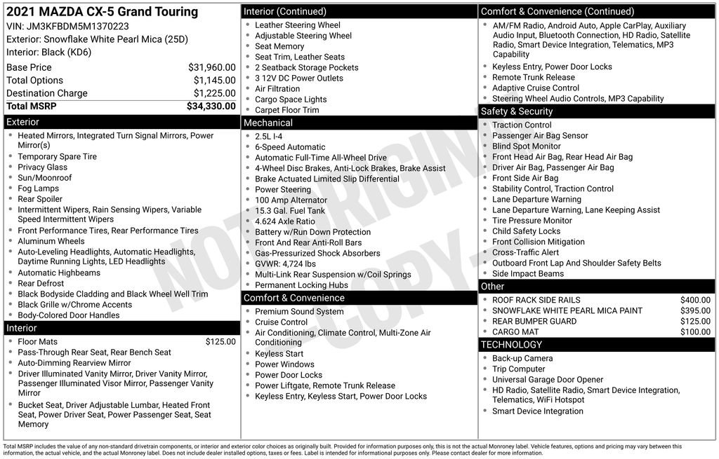 Certified 2021 MAZDA CX-5 Grand Touring AWD/4WD image 5