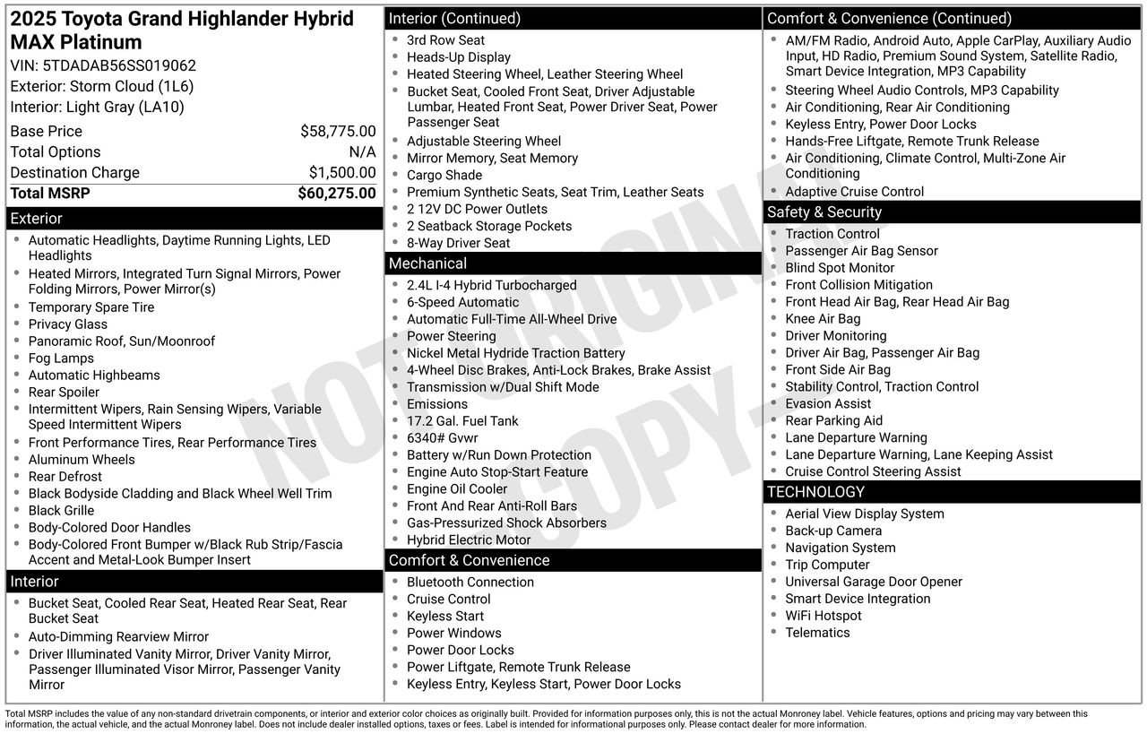 Used 2025 Toyota Grand Highlander AWD Hybrid image 36