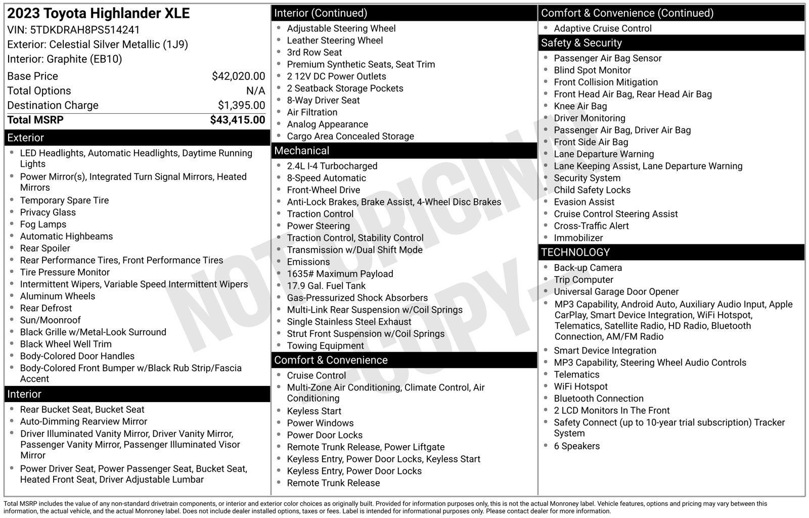 Used 2023 Toyota Highlander XLE FWD image 24