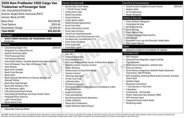 New 2026 RAM ProMaster 2500 FWD image 6