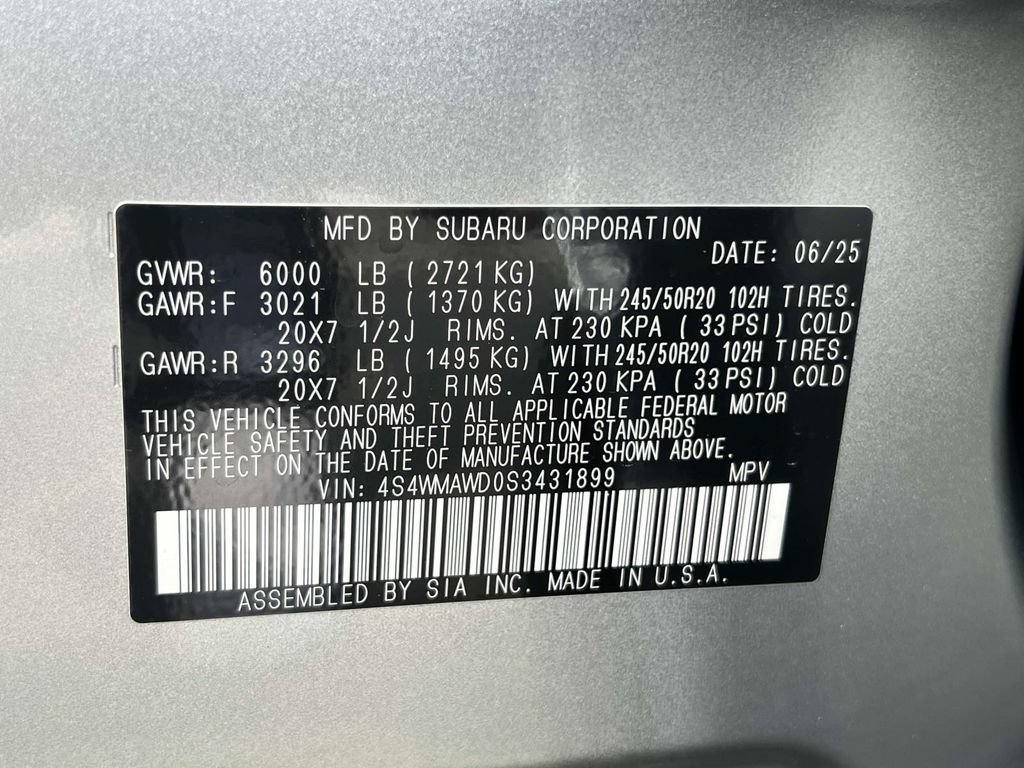 Certified 2025 Subaru Ascent Bronze Edition AWD/4WD image 14